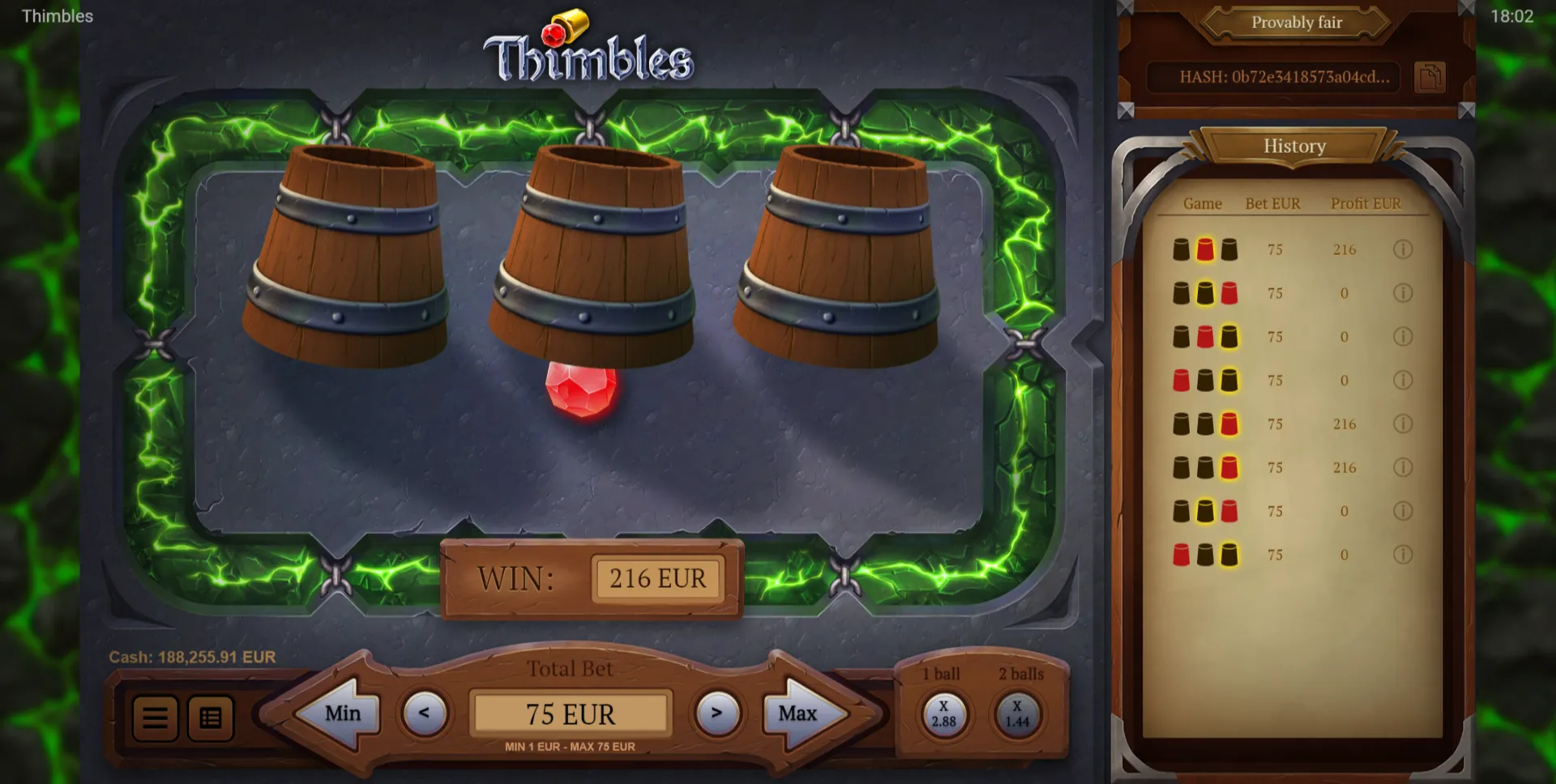 Thimble Game Screenshot